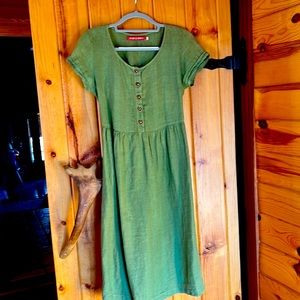 PYNE & SMITH Olive Dress. 100% Linen